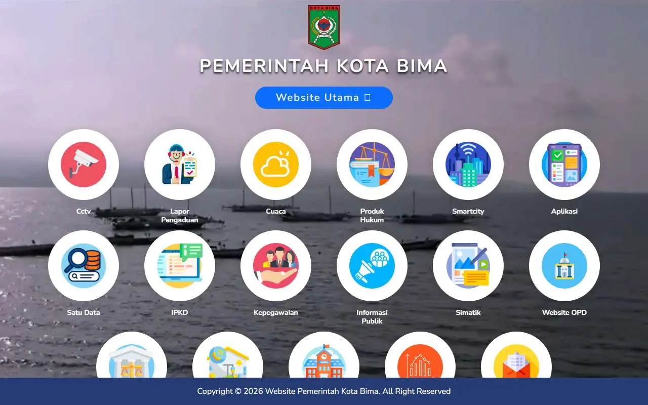 Tampilan website resmi Pemkot Bima (bimakota.go.id)