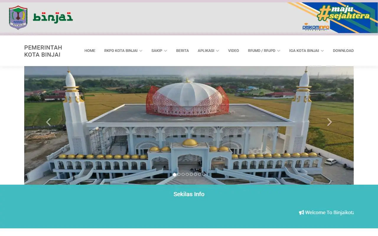 Tampilan website resmi Pemkot Binjai (binjaikota.go.id)