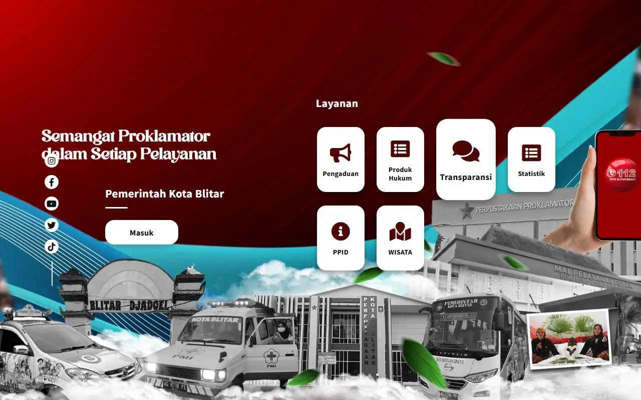 Tampilan website resmi Pemkot Blitar (blitarkota.go.id)