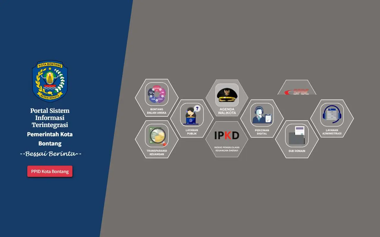 Tampilan website resmi Pemkot Bontang (bontangkota.go.id)