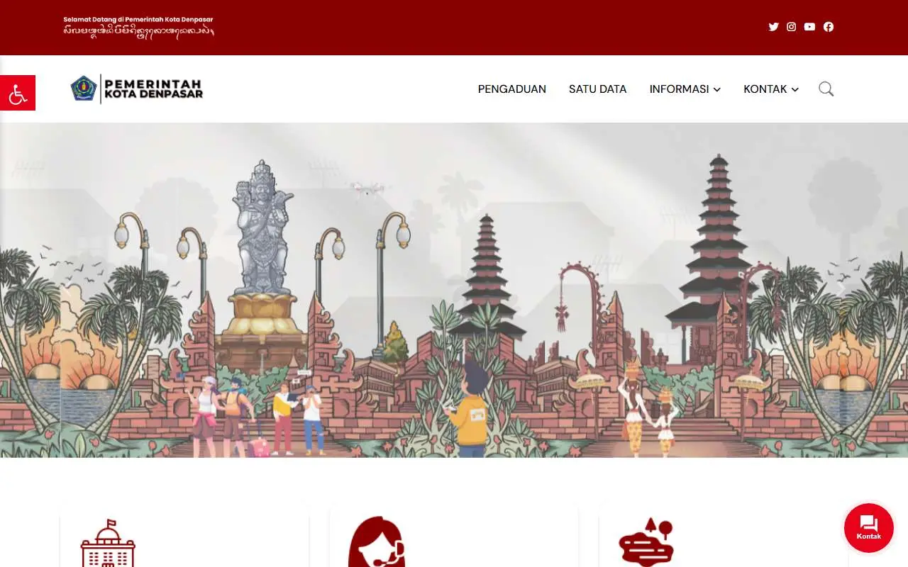 Tampilan website resmi Pemkot Denpasar (denpasarkota.go.id)