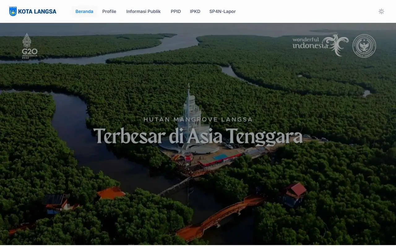 Tampilan website resmi Pemkot Langsa (langsakota.go.id)