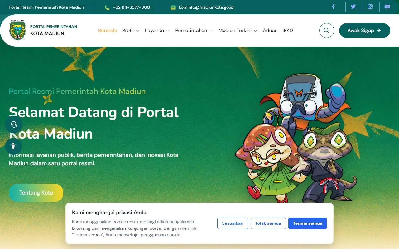 Tampilan website resmi Pemkot Madiun (madiunkota.go.id)