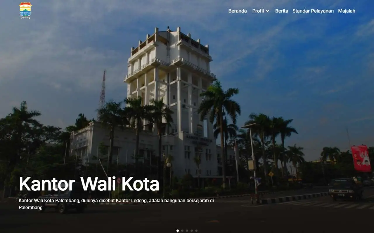 Tampilan website resmi Pemkot Palembang (palembang.go.id)