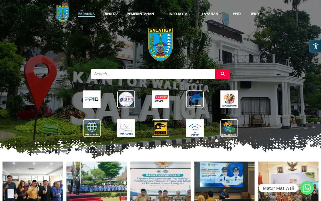 Tampilan website resmi Pemkot Salatiga (salatiga.go.id)