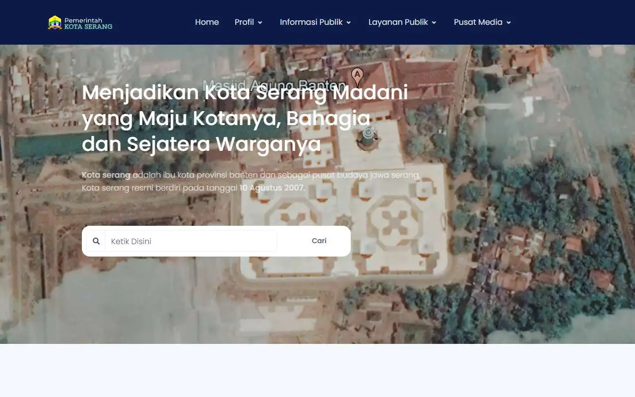 Tampilan website resmi Pemkot Serang (serangkota.go.id)