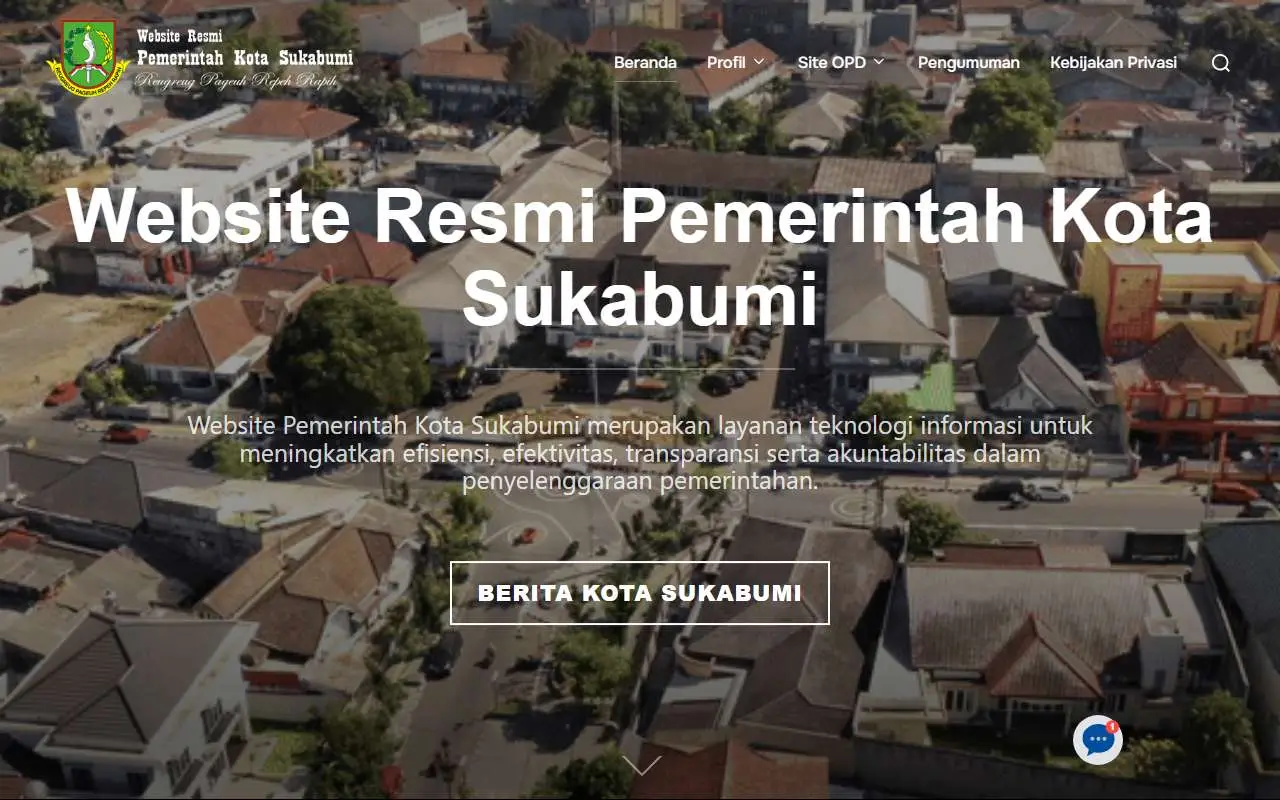 Tampilan website resmi Pemkot Sukabumi (sukabumikota.go.id)