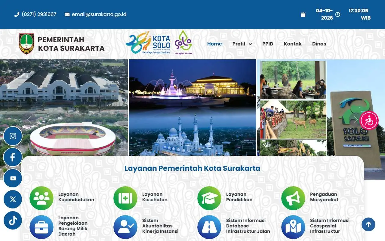 Tampilan website resmi Pemkot Surakarta (surakarta.go.id)