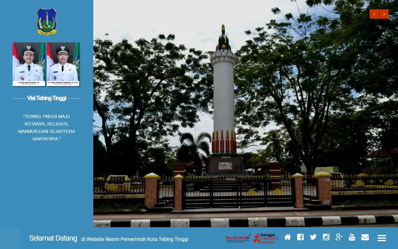 Tampilan website resmi Pemkot Tebing Tinggi (tebingtinggikota.go.id)