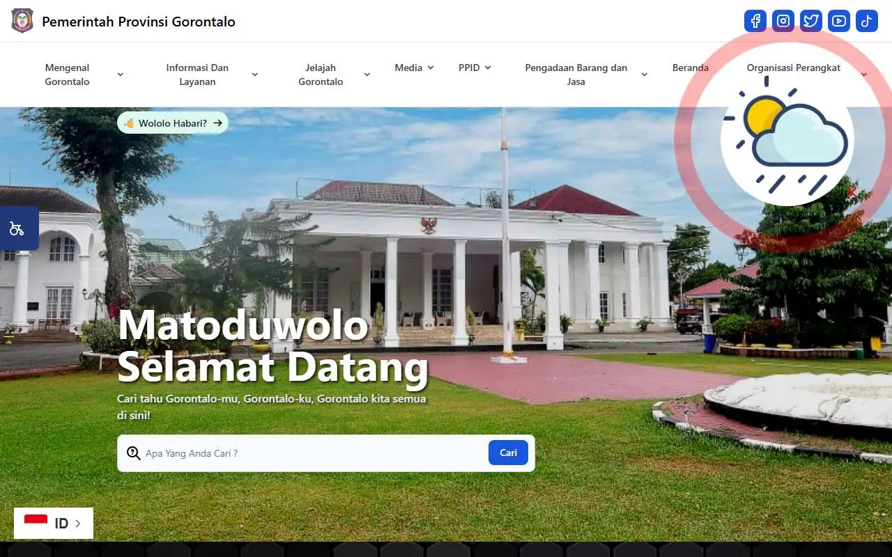 Tampilan website resmi Pemprov Gorontalo (gorontaloprov.go.id)