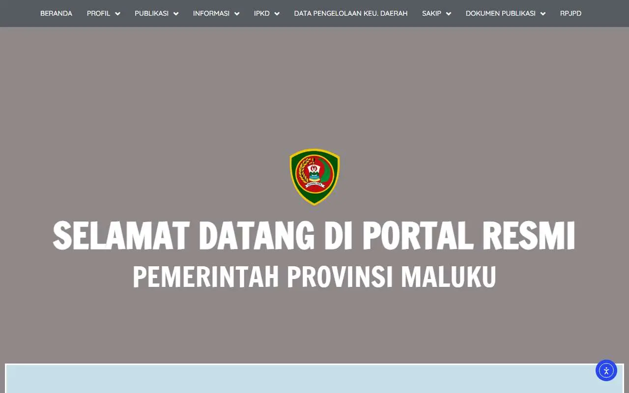 Tampilan website resmi Pemprov Maluku (malukuprov.go.id)