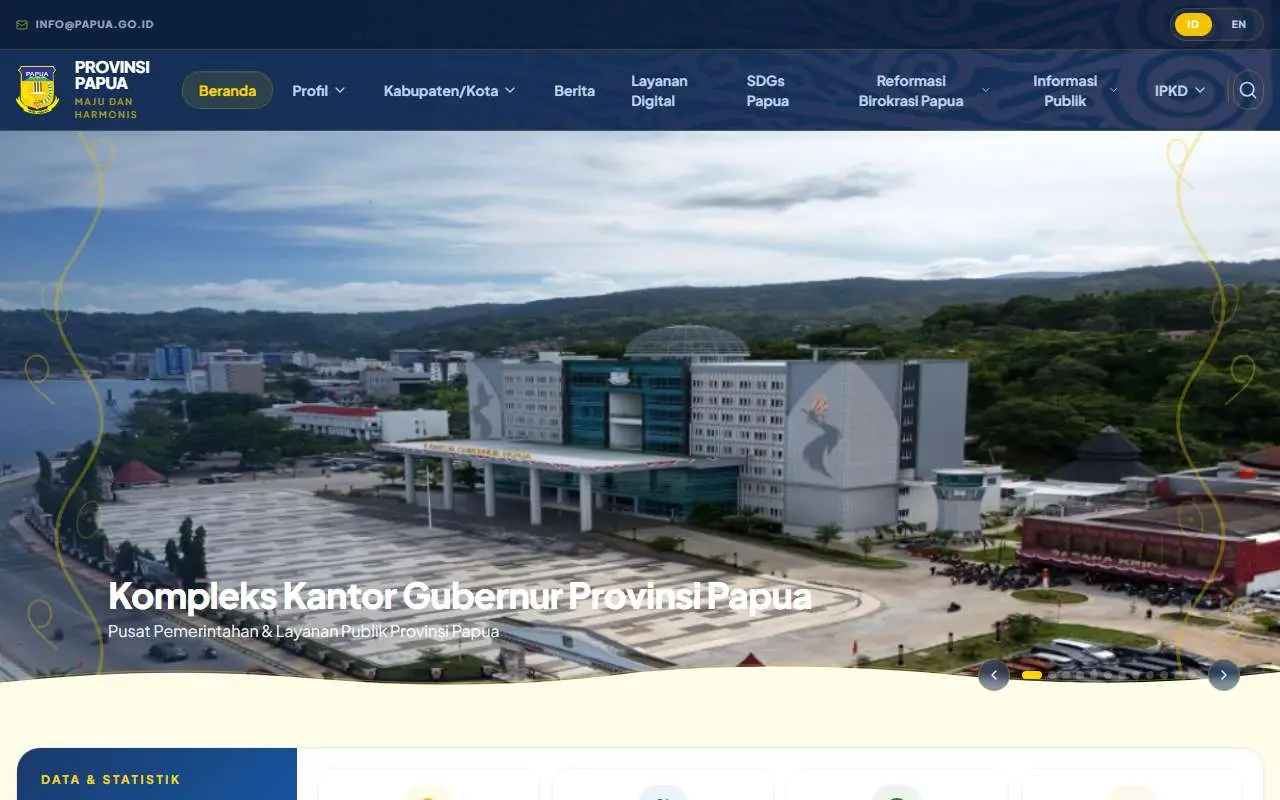 Tampilan website resmi Pemprov Papua (papua.go.id)