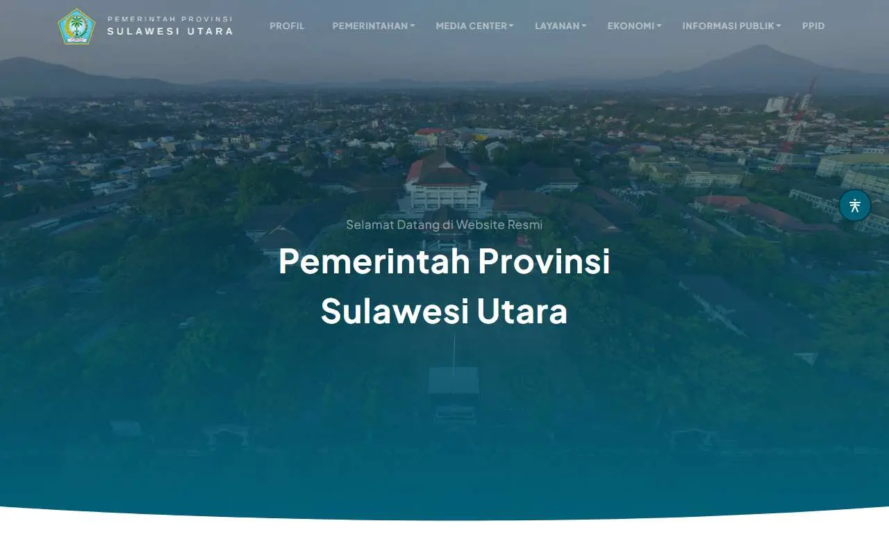 Tampilan website resmi Pemprov Sulawesi Utara (sulutprov.go.id)