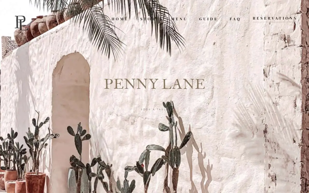 Tampilan website resmi Penny Lane Bali (pennylanebali.com)