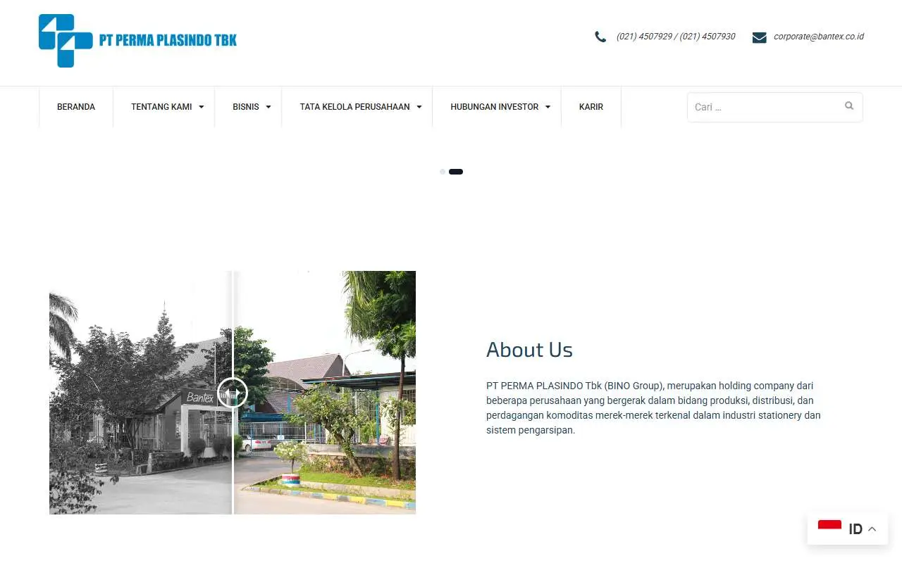 Tampilan website resmi Perma Plasindo (permaplasindo.co.id)