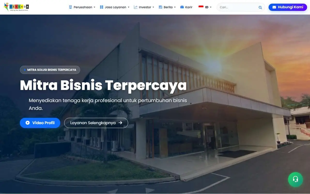 Tampilan website resmi Personel Alih Daya (persada.id)