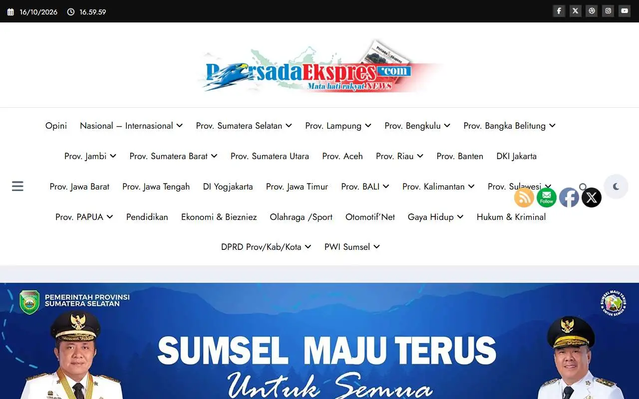 Tampilan website resmi Persada Ekspres (persadaekspres.com)