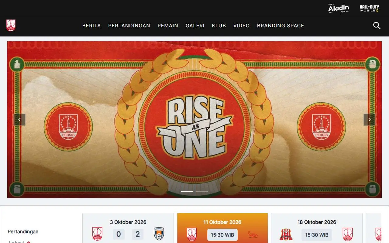Tampilan website resmi Persis Solo (persissolo.id)