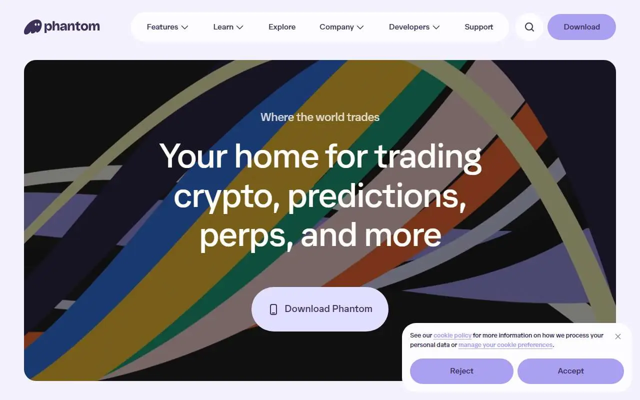 Tampilan website resmi Phantom (phantom.com)