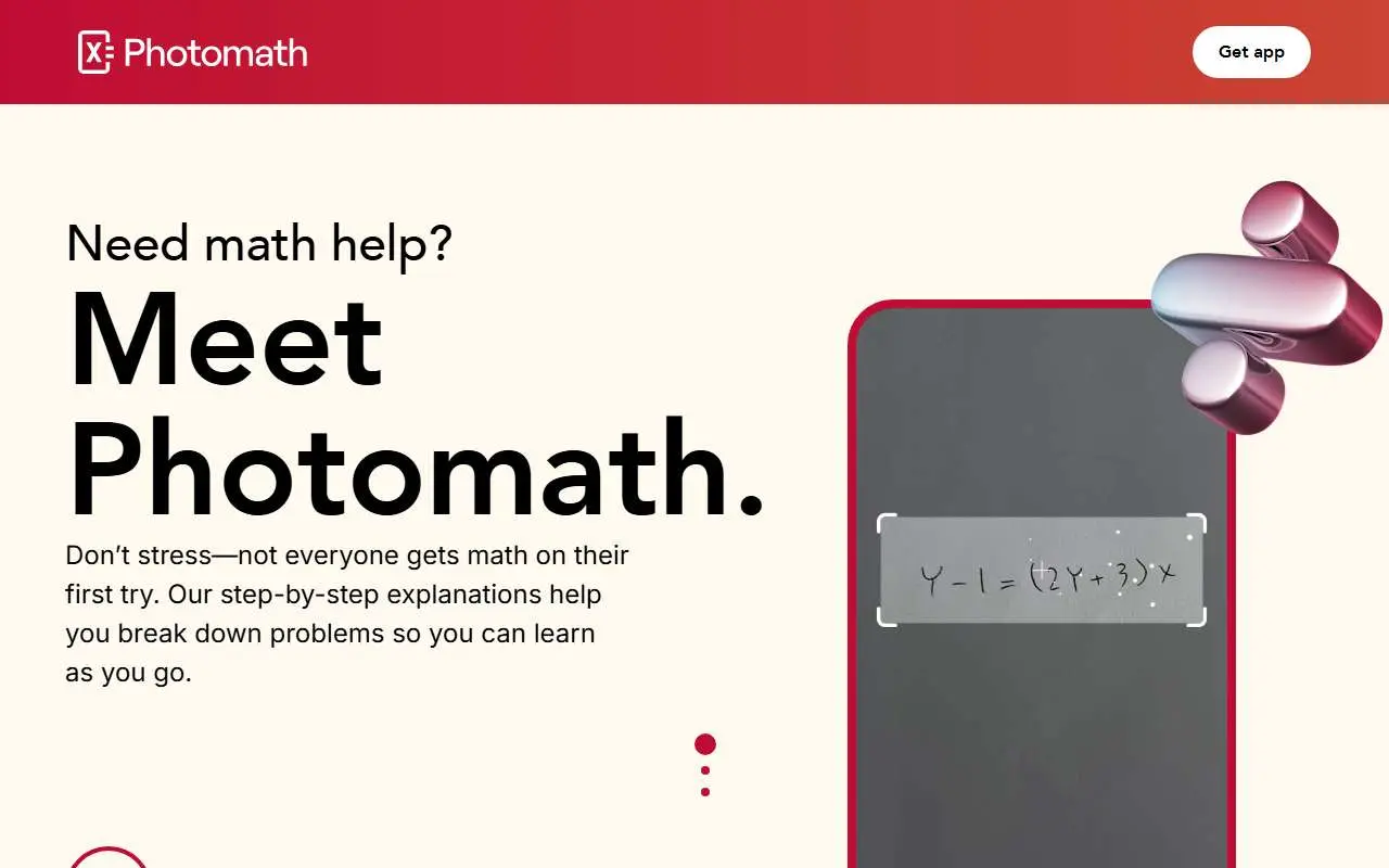 Tampilan website resmi Photomath (photomath.com)