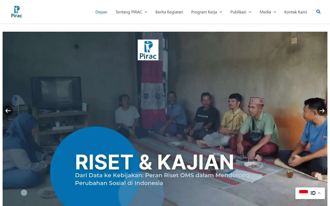 Tampilan website resmi PIRAC (pirac.org)