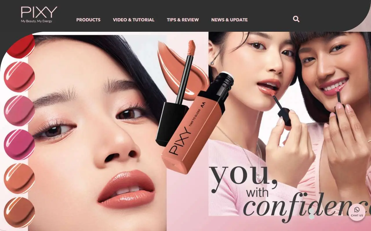 Tampilan website resmi Pixy (pixy.co.id)