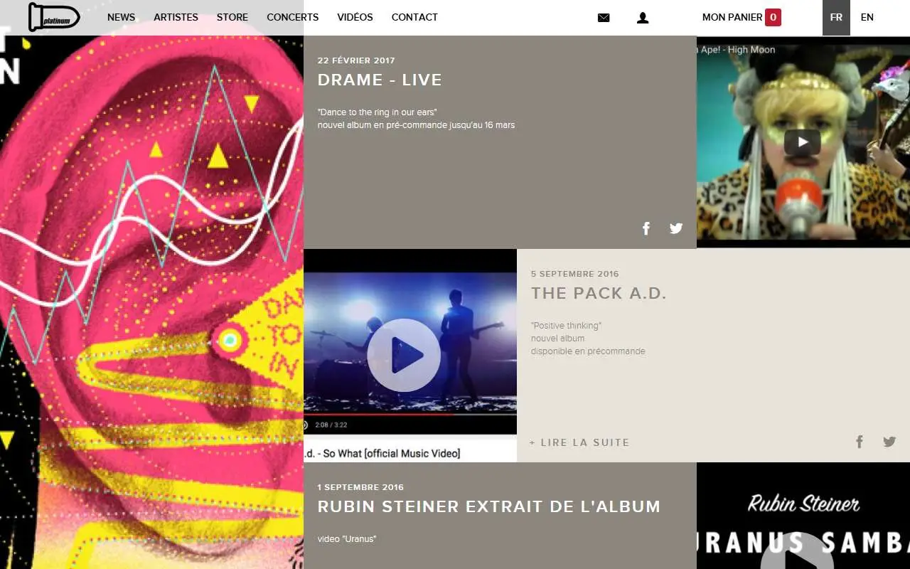 Tampilan website resmi Platinum Records (platinumrds.com)