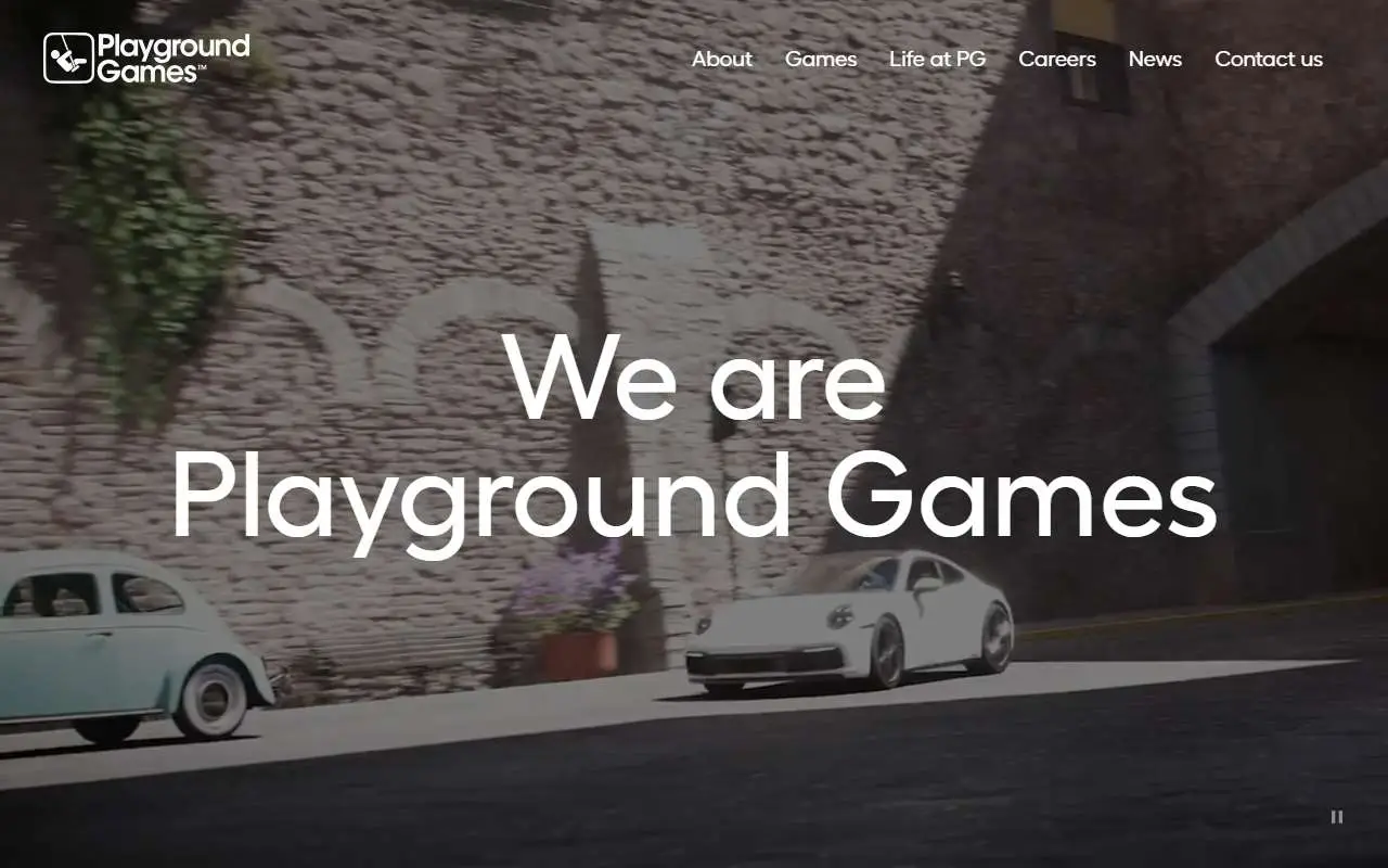 Tampilan website resmi Playground Games (playground-games.com)