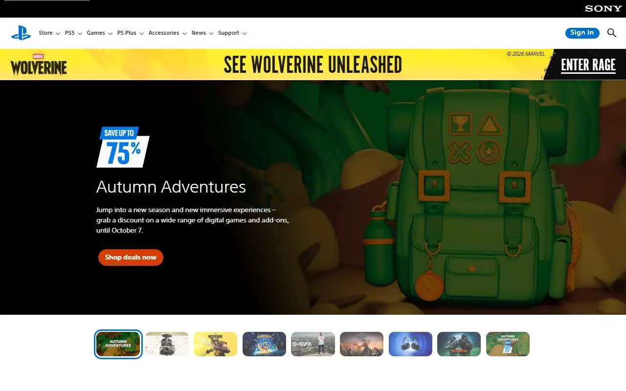 Tampilan website resmi PlayStation (playstation.com)