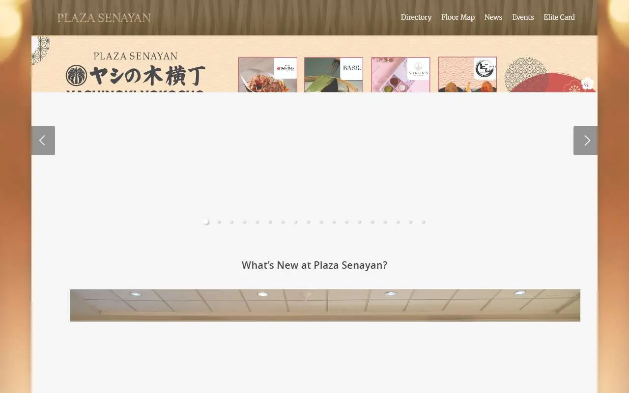Tampilan website resmi Plaza Senayan (plaza-senayan.com)
