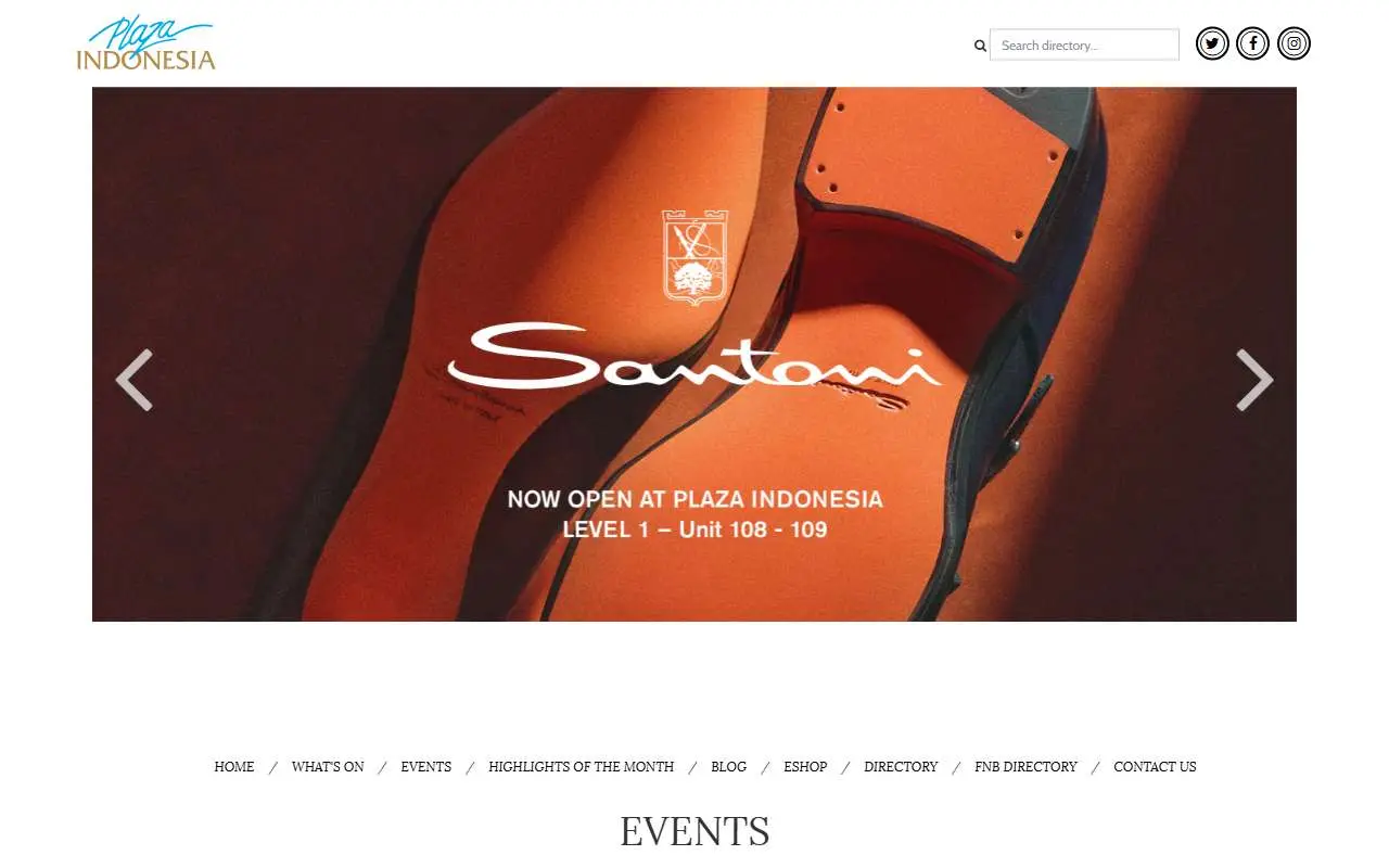 Tampilan website resmi Plaza Indonesia (plazaindonesia.com)