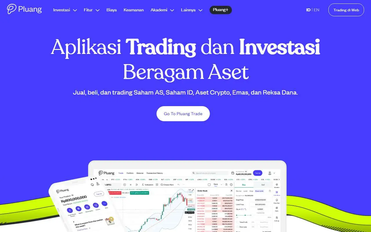 Tampilan website resmi Pluang (pluang.com)