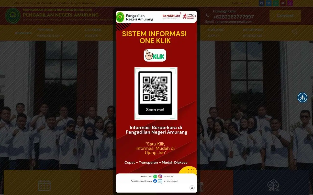 Tampilan website resmi Pengadilan Negeri Amurang (pn-amurang.go.id)
