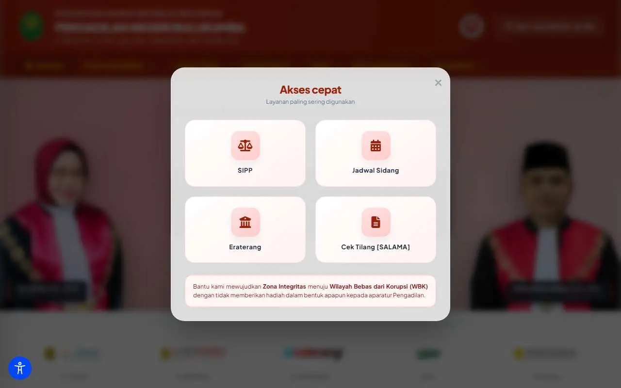 Tampilan website resmi Pengadilan Negeri Bulukumba (pn-bulukumba.go.id)