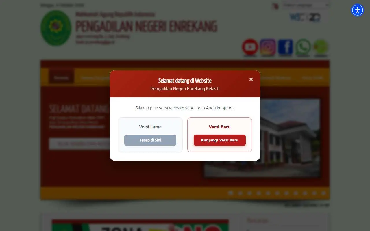 Tampilan website resmi Pengadilan Negeri Enrekang (pn-enrekang.go.id)