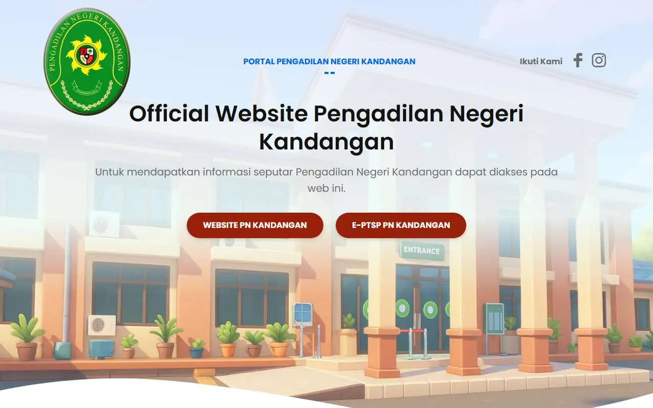 Tampilan website resmi Pengadilan Negeri Kandangan (pn-kandangan.go.id)