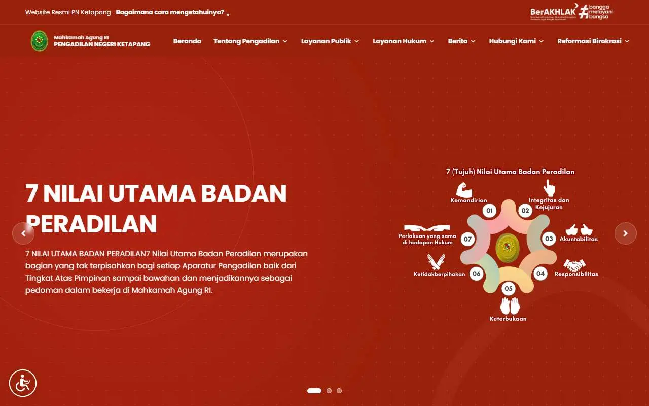 Tampilan website resmi Pengadilan Negeri Ketapang (pn-ketapang.go.id)