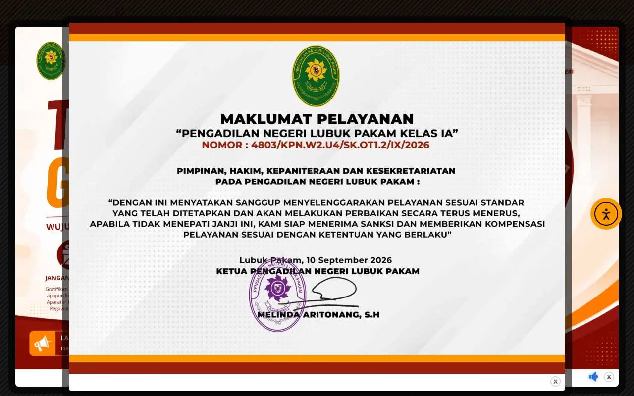 Tampilan website resmi Pengadilan Negeri Lubuk Pakam (pn-lubukpakam.go.id)