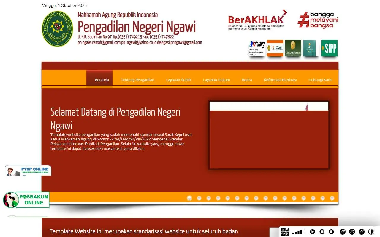 Tampilan website resmi Pengadilan Negeri Ngawi (pn-ngawi.go.id)