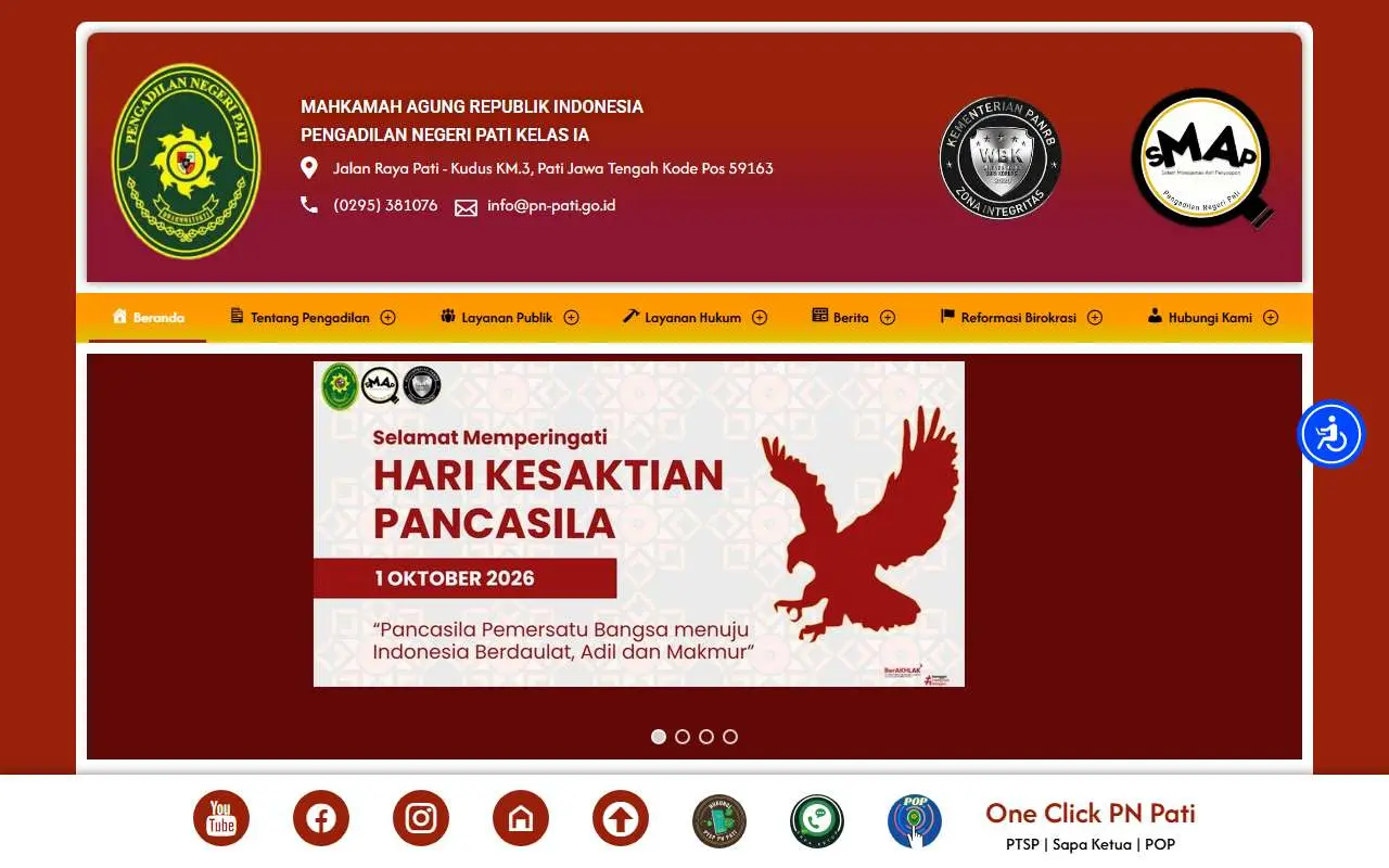 Tampilan website resmi Pengadilan Negeri Pati (pn-pati.go.id)