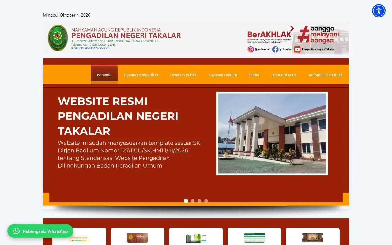 Tampilan website resmi Pengadilan Negeri Takalar (pn-takalar.go.id)