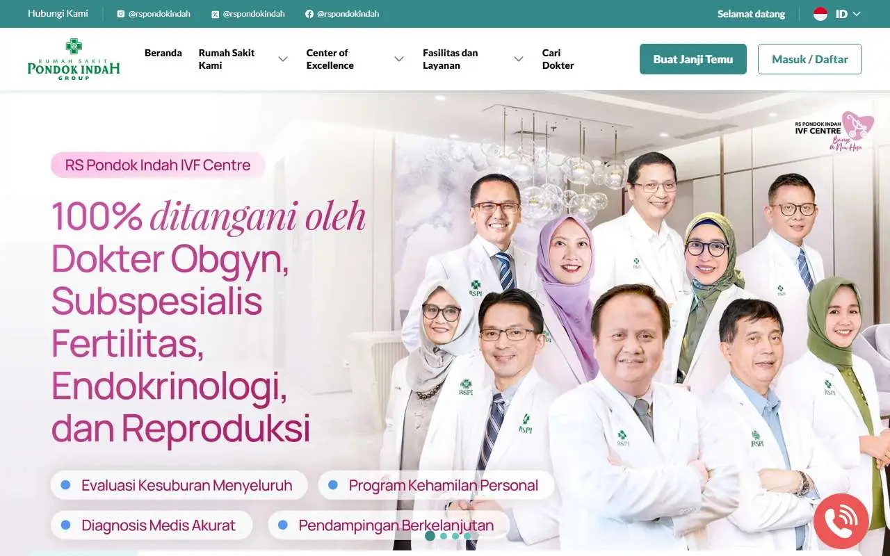 Tampilan website resmi RS Pondok Indah (rspondokindah.co.id)
