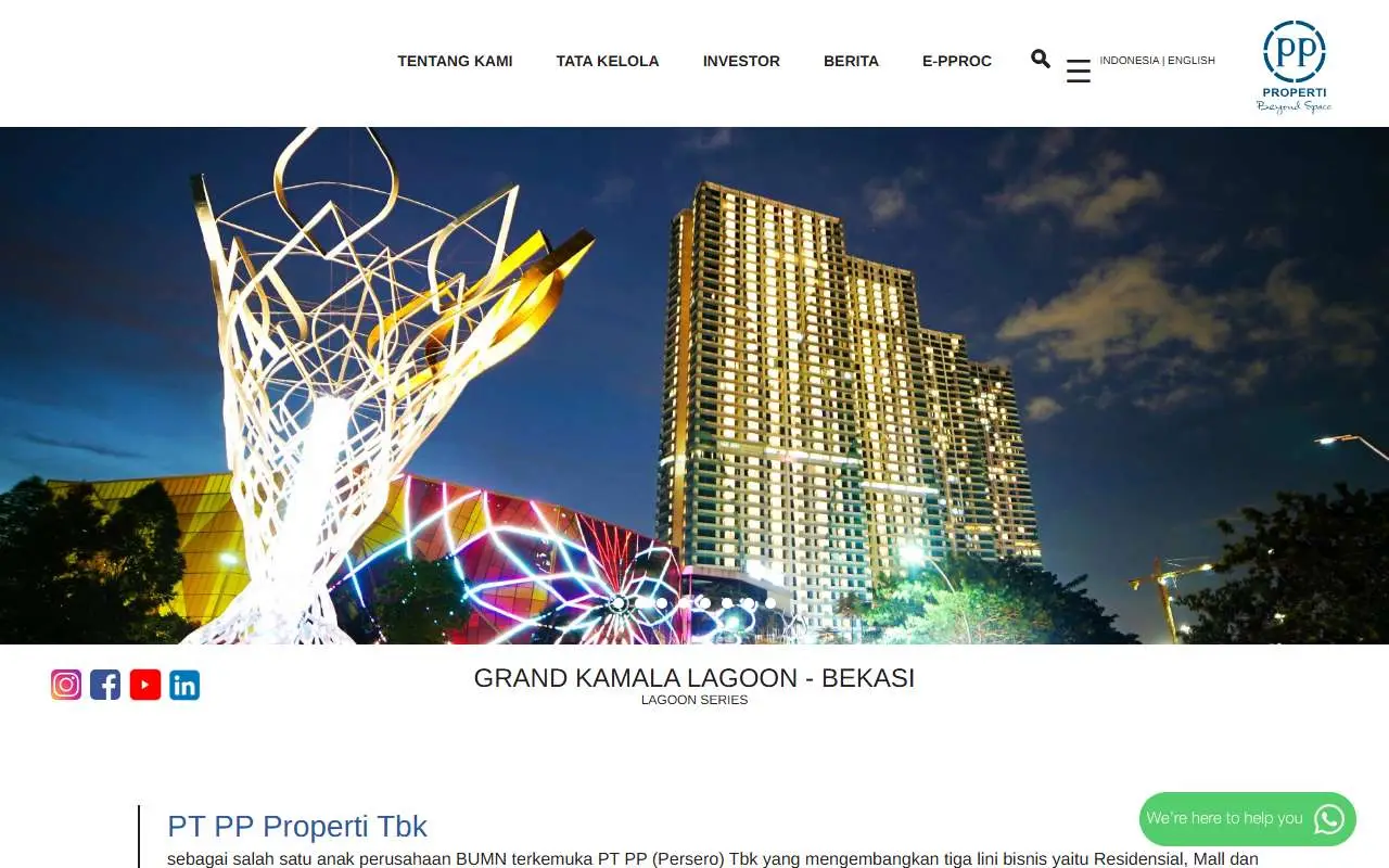 Tampilan website resmi PP Properti (pp-properti.com)