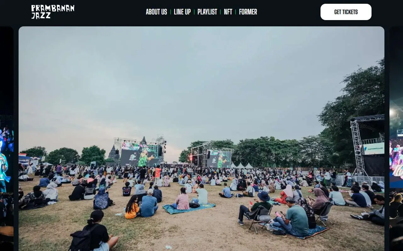 Tampilan website resmi Prambanan Jazz Festival (prambananjazz.com)