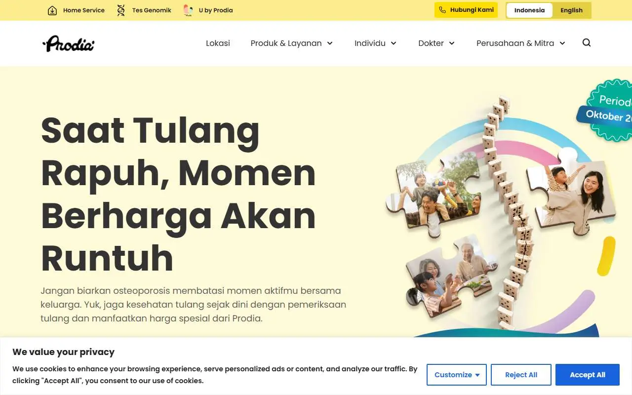 Tampilan website resmi Prodia (prodia.co.id)