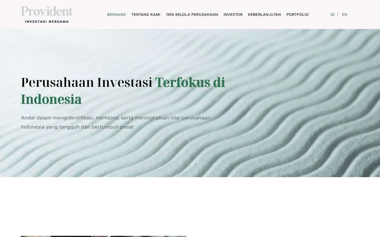 Tampilan website resmi Provident Investasi Bersama (provident-investasi.com)