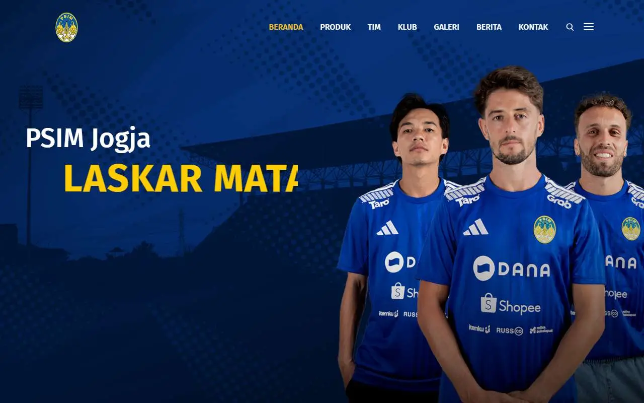 Tampilan website resmi PSIM Yogyakarta (psimjogja.id)