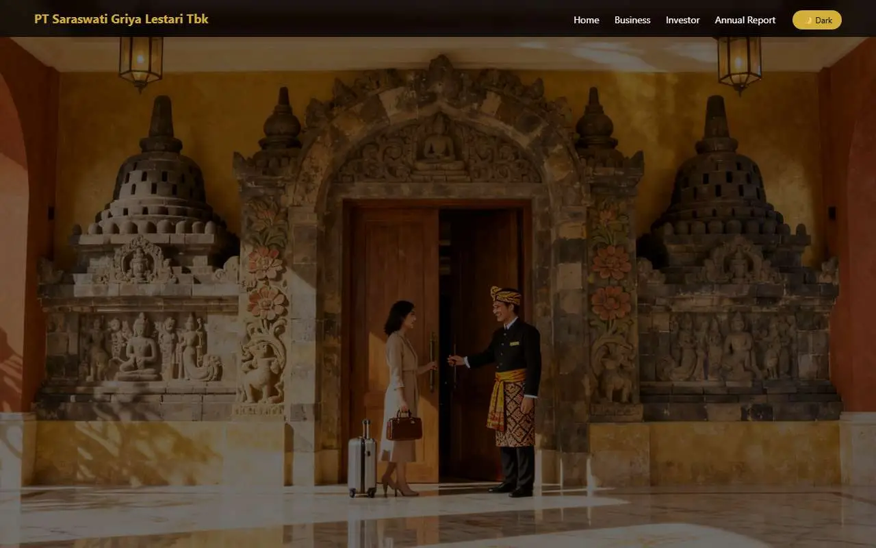 Tampilan website resmi Saraswati Griya Lestari (pt-sgl.com)