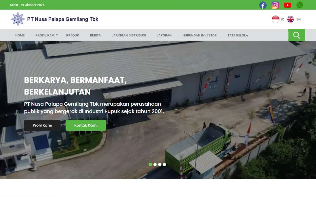 Tampilan website resmi Nusa Palapa Gemilang (ptnpg.com)