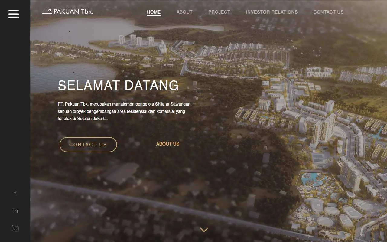 Tampilan website resmi Pakuan (ptpakuan.com)